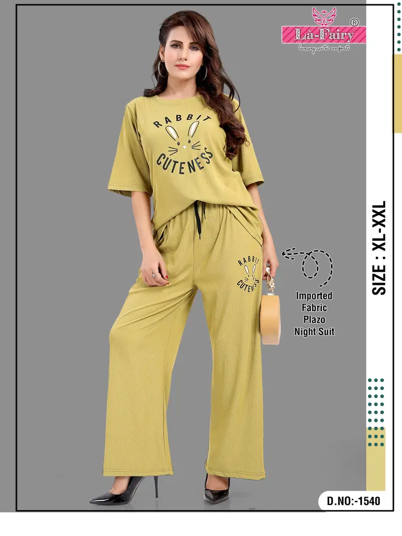 La Fairy 1540 Cord Set Designer Night Suits Catalog